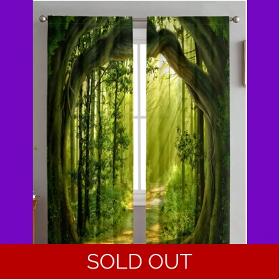3D Forest Path Scenery Curtain 3D Forest Path Scenery Curtain